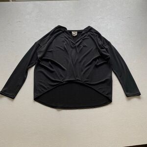 Harper Heritage Black V-Neck Long Sleeve Blouse | Women’s Small | Soft Stretch